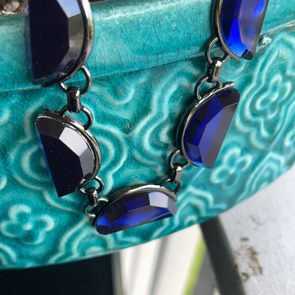 Nlue Gun Metal Gray Crescent Gem Long Coldwater Creek Necklace $16 ea or bundle - Picture 2 of 7